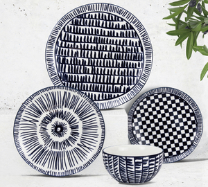 Simple hand-painted 16-piece Tableware set