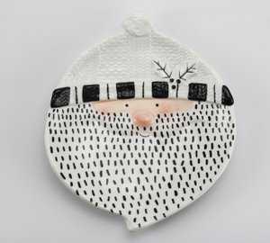 Embossed Bearded Santa Claus Snack Plate