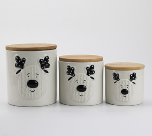 Christmas embossed deer head storage tank-three sizes