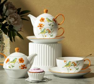 Bird Whisper Flower Fragrant Mother and Child Kettle Set