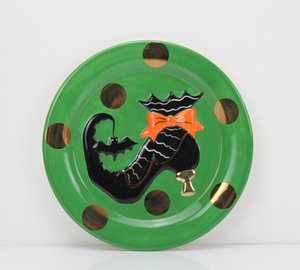 Halloween green boots pattern mug