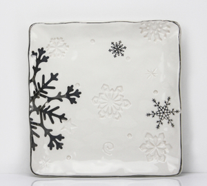 Christmas shiny snowflake series-squareplate