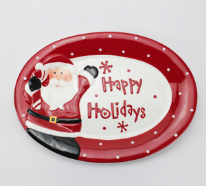 Ceramic Christmas Fruit Plate