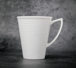 Pure white embossed series-mug
