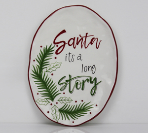 Christmas Green Pine Branch Tableware Series-Oval Plate