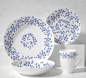 hand-painted leaf 16-piece Tableware set 