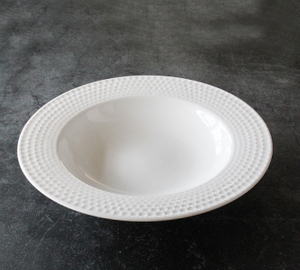 Pure white embossed series-Soup plate