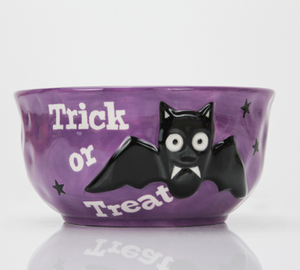 Halloween purple bat bowl
