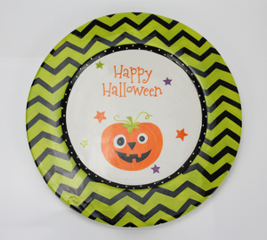 Pumpkin corrugated edge color round plate