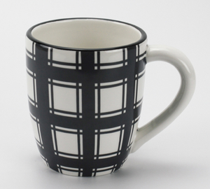 Black and white lattice farm tableware series-Mug 1