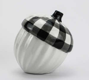 Black and white lattice farm tableware series-acorn decoration