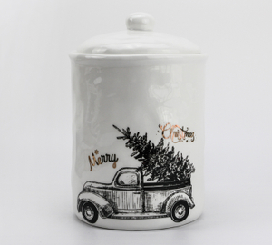 Christmas truck pattern tableware series-storage tank