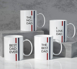 Red and blue stripes Round Handle Straight Mug-Father's Day 