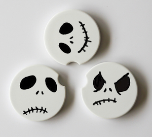 Halloween cute funny face coaster，set of 3