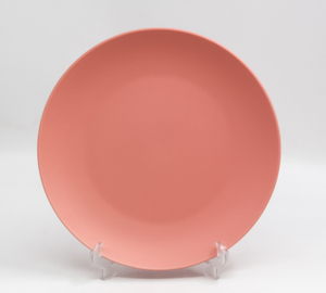 Matte pink glaze round dinner plate