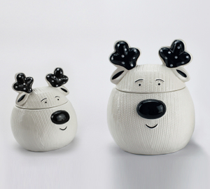 Christmas deer head shape storage tank-two sizes