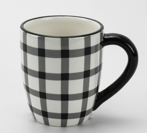 Black and white lattice farm tableware series-Mug 3