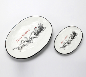 Christmas concave-convex oval plate series