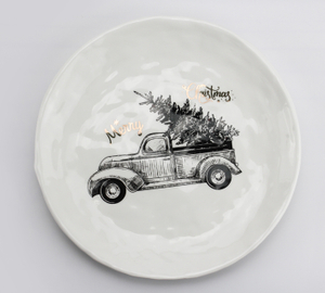 Christmas truck pattern tableware series-round plate