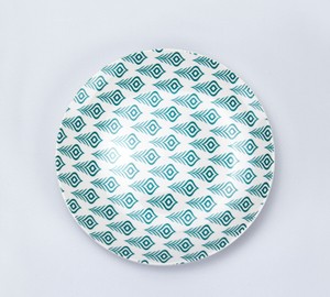 Peacock feather -Side Plate-Coupe 7.5"
