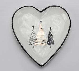 Golden Christmas Tree Series-Love Heart-shaped Plate