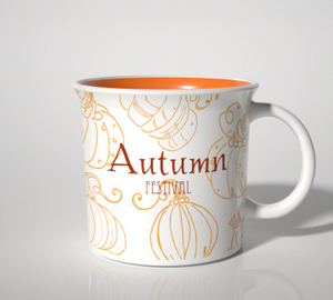 16OZ Harvest Festival Mug-Hook line pumpkin pattern 