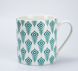 Peacock feather pattern straight cup