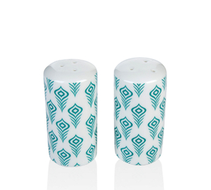 Peacock feather pattern-salt and pepper shaker