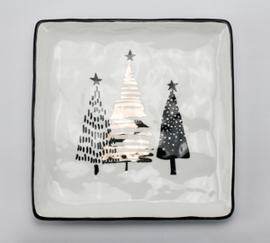 Golden Christmas Tree Series-Square Plate
