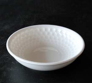 Pure white embossed series-Small round dipping dish