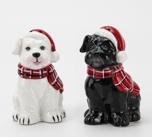 Christmas pretzel series-black and white dog