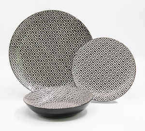 Black and white embossed printing series tableware