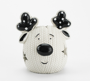 Christmas fawn shaped ceramic decoration