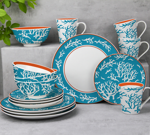 Ocean style Ceramic 16-Piece Dinnerware Set