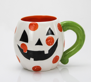Halloween ceramic big pumpkin shaped mug