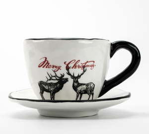 Christmas bump reindeer cup and saucer
