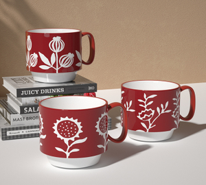 Stacked three sets of cups