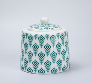 Peacock Feather Pattern-Sugar Bowl