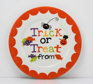 Halloween colored round plate