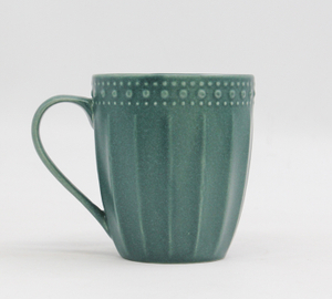 Mediterranean style embossed color glaze cup-multicolor