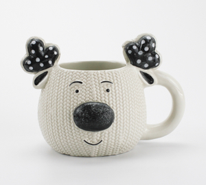 Round Christmas Fawn Head Cup