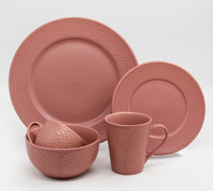 NEW Red Reactive Glaze Stoneware 20-Piece Dinnerware Set
