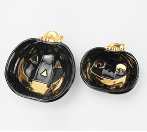 Black Halloween Ceramic Series-Pumpkin Bowl