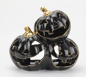 Halloween black pumpkin-candlestick-III