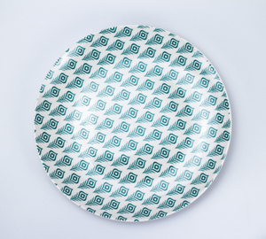 Peacock feather pattern--Dinner Plate-Coupe 10.25"