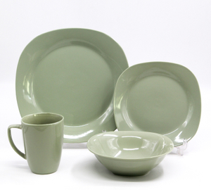 Square mint green 16-piece Tableware