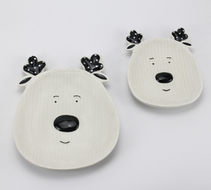 Christmas fawn head snack plate