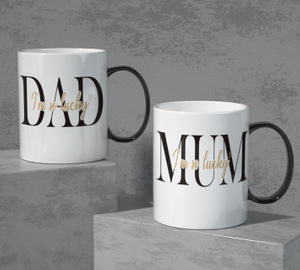 A pair of mugs for Father and Mother's Day