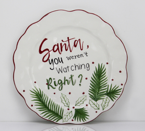 Christmas Green Pine Branch Tableware Series-Round Plate