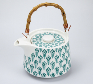 Peacock feather teapot